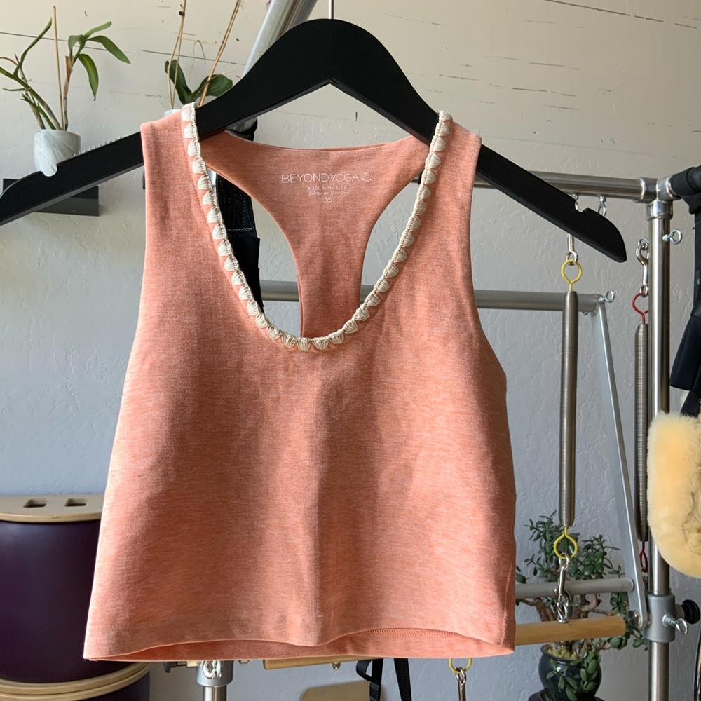Cute orange beyond yoga crop top